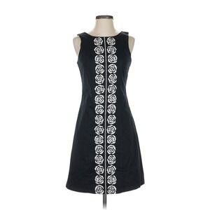 OC by OC Embellished with prominent White Rose Embroidery/Black Dress Size 10